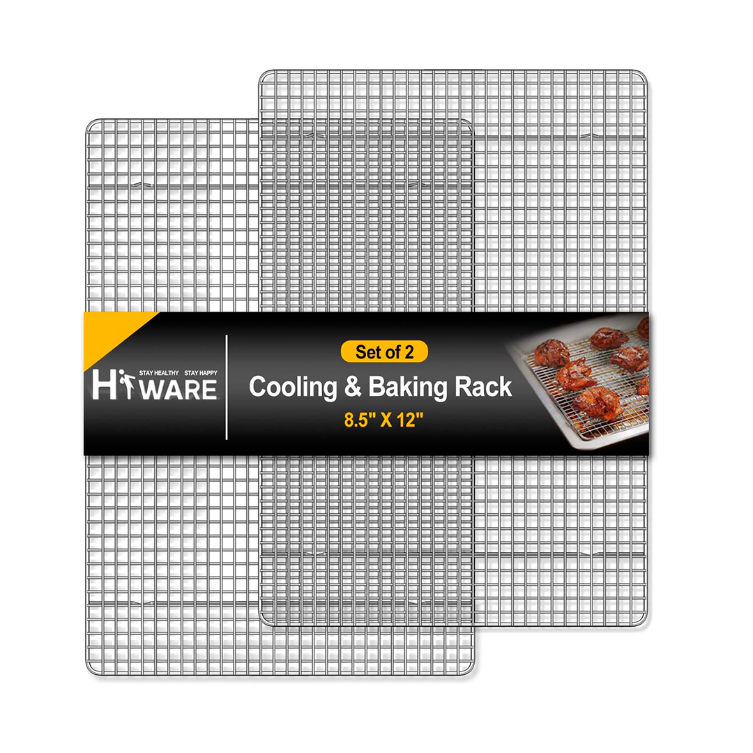 Hiware Paquete de 2 rejillas de enfriamiento para hornear - 8.5" x 12"